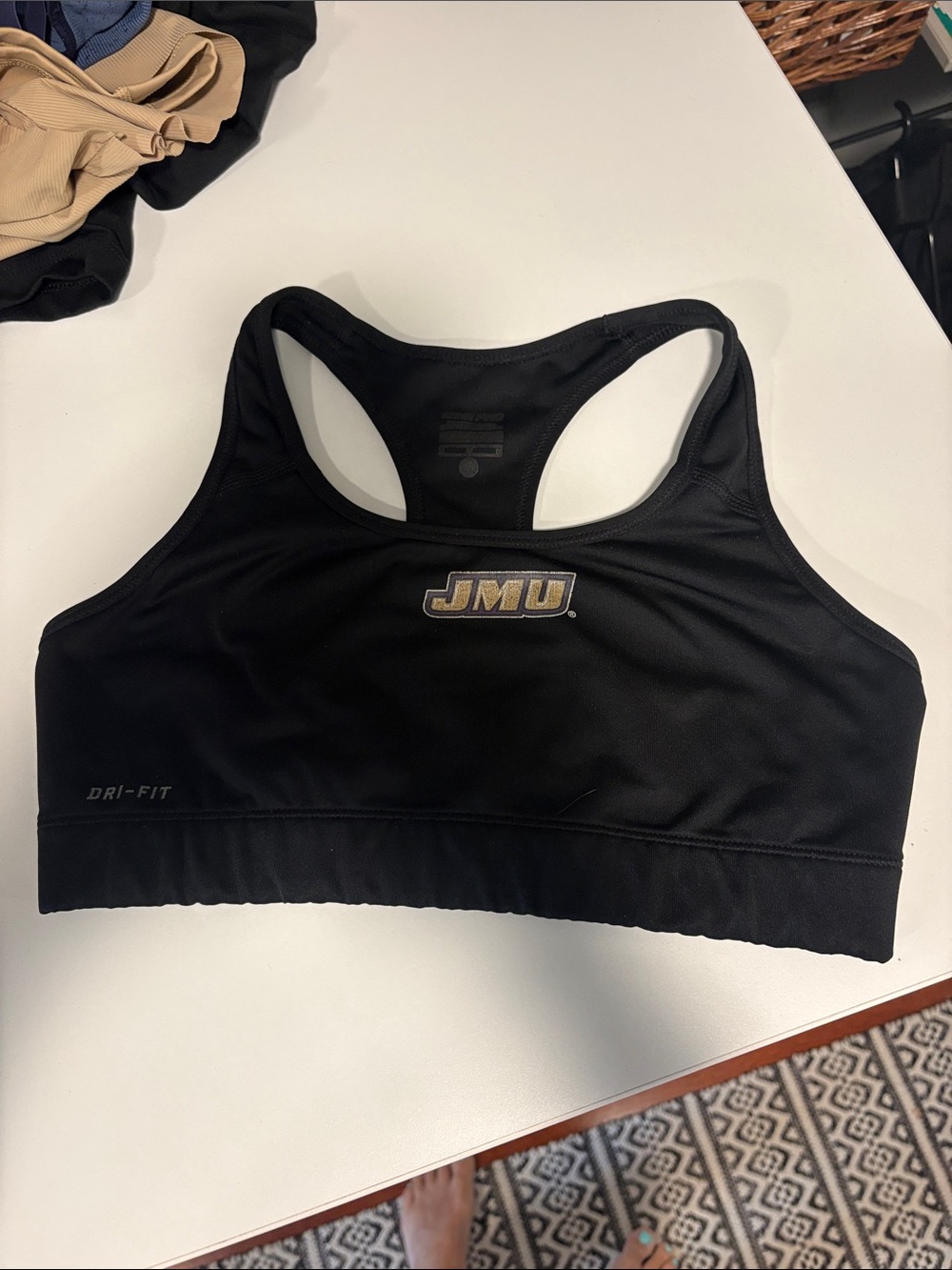 Nike Black Sports Bra with JMU Logo